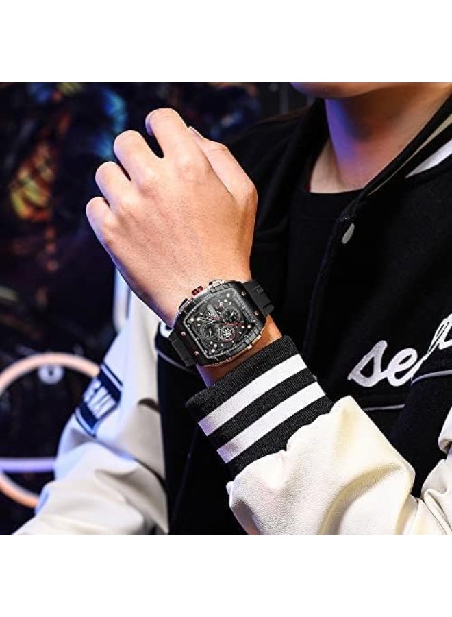 CURREN Men's waterproof chronograph watch with silicone strap - Image 3