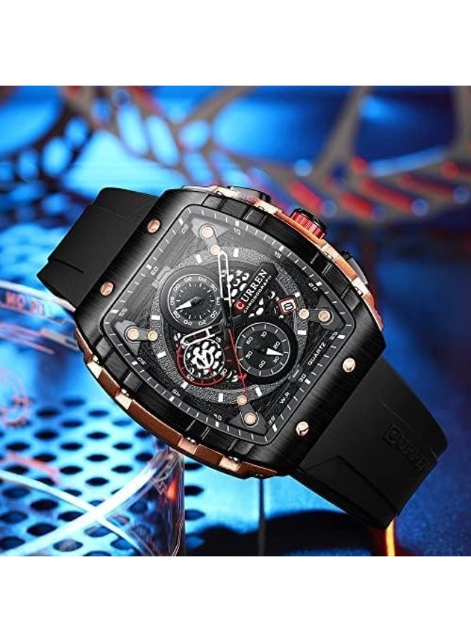 CURREN Men's waterproof chronograph watch with silicone strap - Image 4