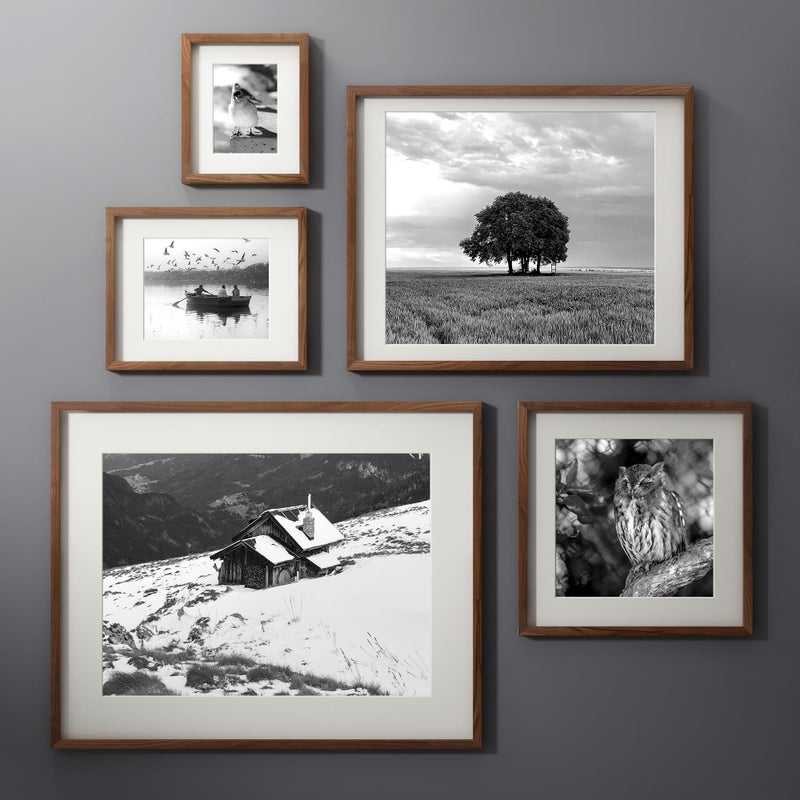 Venusmiles 5x7 Picture Frame, USA-Sourced Natural Walnut Wood Photo Collage Frame with HD Tempered Glass, Modern Simple 5 x 7 Wooden Frame Matted to 4x6, Gallery Wall Frames for Art, Wall or Tabletop Display - Image 2
