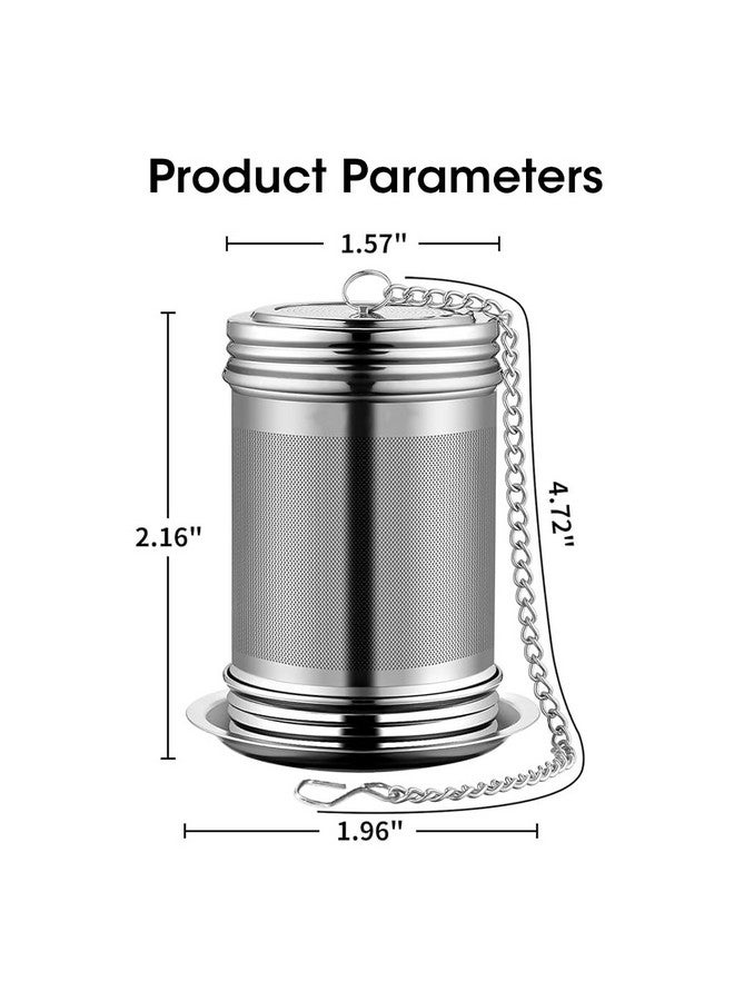 Zeitel Zeitel® Tea Infuser with Tray Fine Mesh Strainer for Loose Leaves & Herbal Teas, Durable & Easy-Clean Green Tea Filter for Mugs & Teapots Premium 304 Stainless Steel (41x56mm) - Image 2
