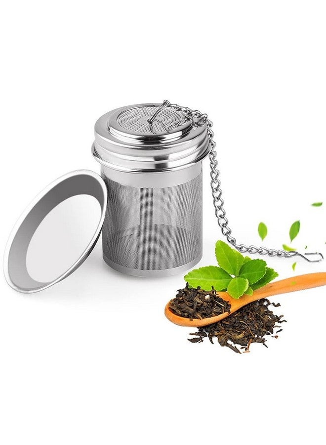Zeitel Zeitel® Tea Infuser with Tray Fine Mesh Strainer for Loose Leaves & Herbal Teas, Durable & Easy-Clean Green Tea Filter for Mugs & Teapots Premium 304 Stainless Steel (41x56mm) - Image 1