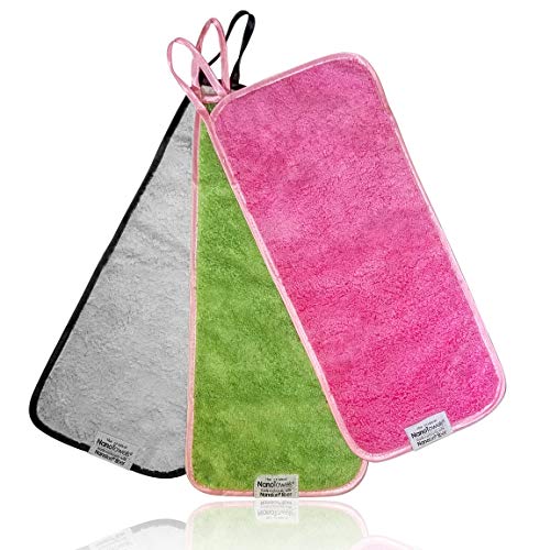 Life Miracle Nano Towel Makeup Remover Face Wash Cloth Multi Color 3PACK Remove Cosmetics FAST and Chemical Free Wipes Away Facial Dirt and Oil Like An Eraser Great for Sensitive Skin Acne Grey Pink Green - Image 5