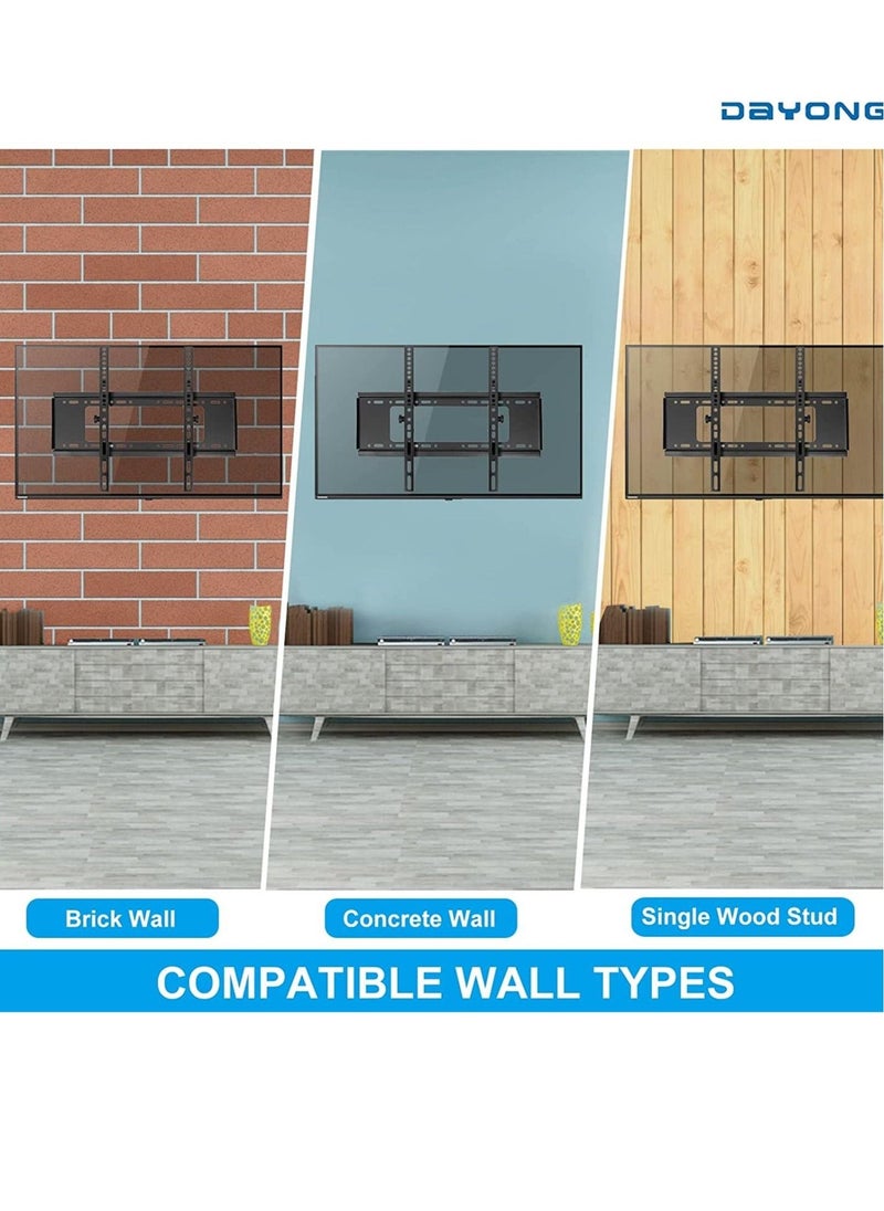 حامل تلفاز مائل للجدار، حامل تلفاز للجدار يناسب تلفزيونات من 26-75 بوصة يحمل حتى 50 كجم، حامل تلفاز مائل بملف منخفض مع ضبط المستوى، أقصى VESA 600x400 مم - Image 2