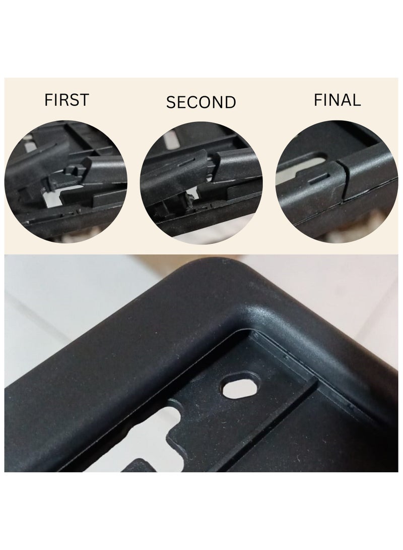 إيتافا إطار لوحة أرقام السيارة الطويل والقصير مع 8 براغي تثبيت | طقم حامل لوحات رقم قطعتين (53×13 سم و32.09×17.05 سم) | غطاء لوحات ممتاز لإمارة أبوظبي - Image 3