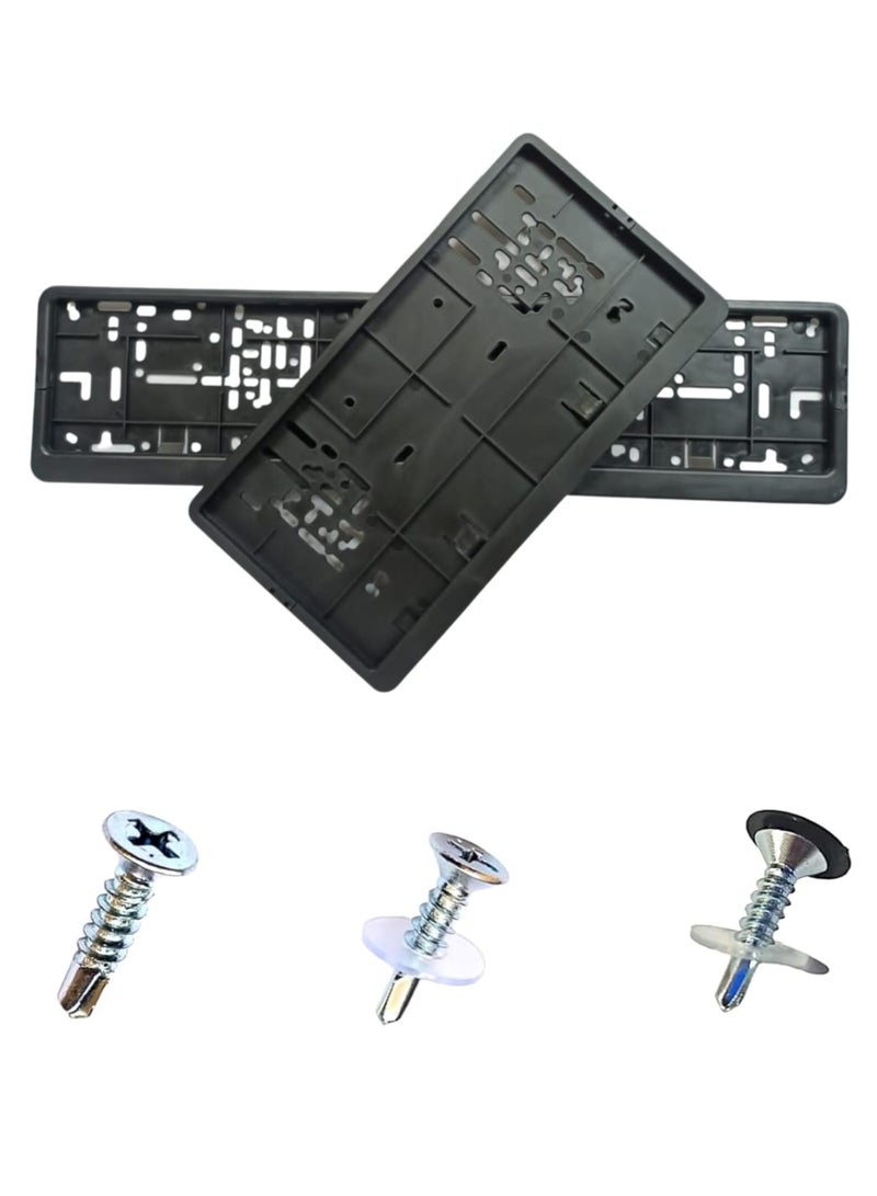 إيتافا إطار لوحة أرقام السيارة الطويل والقصير مع 8 براغي تثبيت | طقم حامل لوحات رقم قطعتين (53×13 سم و32.09×17.05 سم) | غطاء لوحات ممتاز لإمارة أبوظبي - Image 5