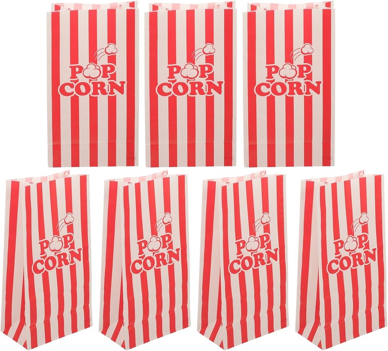 50pcs Popcorn Bags Paper Treats Bags Oil-resistant Square Bottom for Party and Movie Night - Image 1