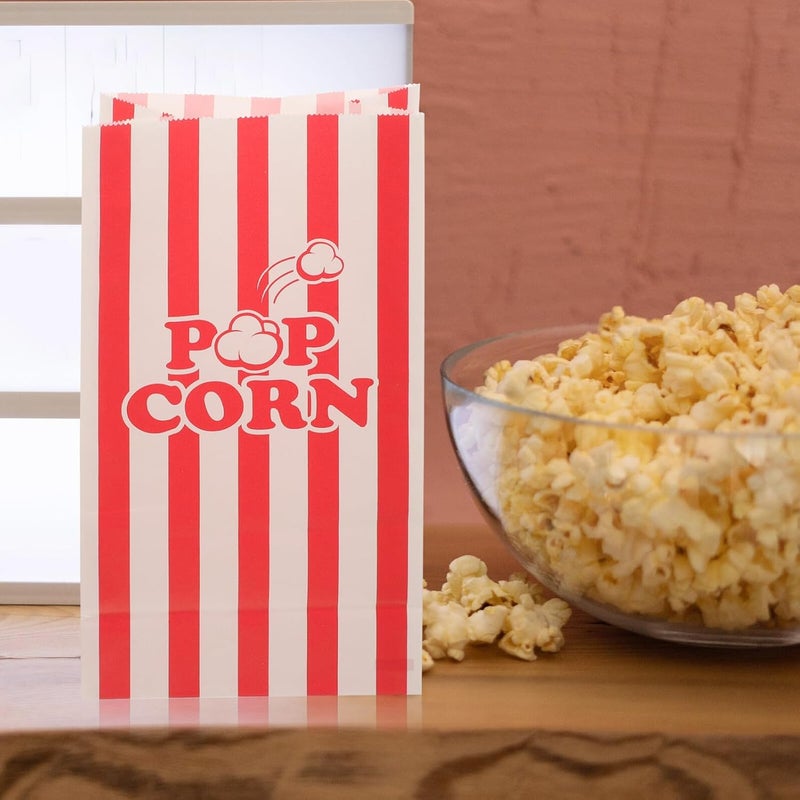 50pcs Popcorn Bags Paper Treats Bags Oil-resistant Square Bottom for Party and Movie Night - Image 3