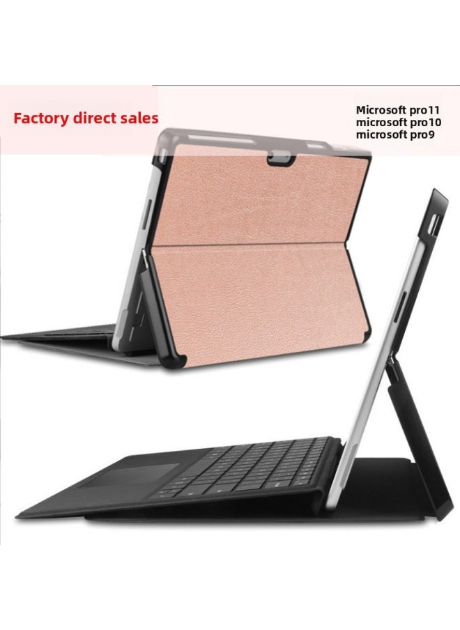 Suitable For Microsoft Pro11 Protective Case Surface10 Leather Case Ultra-thin 2024 Bracket 13 Inch Flat Back Case All-inclusive-Color:Blue-Applicable Model:Microsoft PRO11/PRO10/9  - Image 2