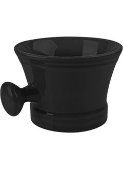 Linkidea Linkidea Ceramic Mug Shaving with Knob Handle Deep Size Wet Shaving Cup Razor Shave Soap and Cream Bowl for Men Black 