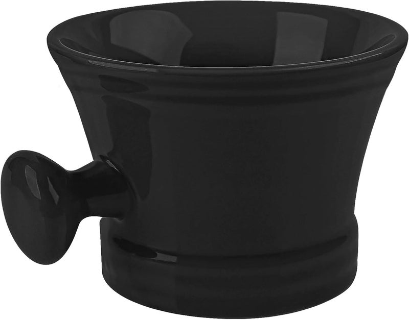 Linkidea Linkidea Ceramic Mug Shaving with Knob Handle Deep Size Wet Shaving Cup Razor Shave Soap and Cream Bowl for Men Black 