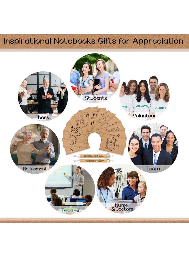 Tinlade Tinlade 60 Pcs Employee Appreciation Gifts Bulk Mini Inspirational Notebooks and Motivational Pens Christmas Thank You Gifts for Student Teacher Nurse Volunteer Coworker School Office Supplies  - Image 5