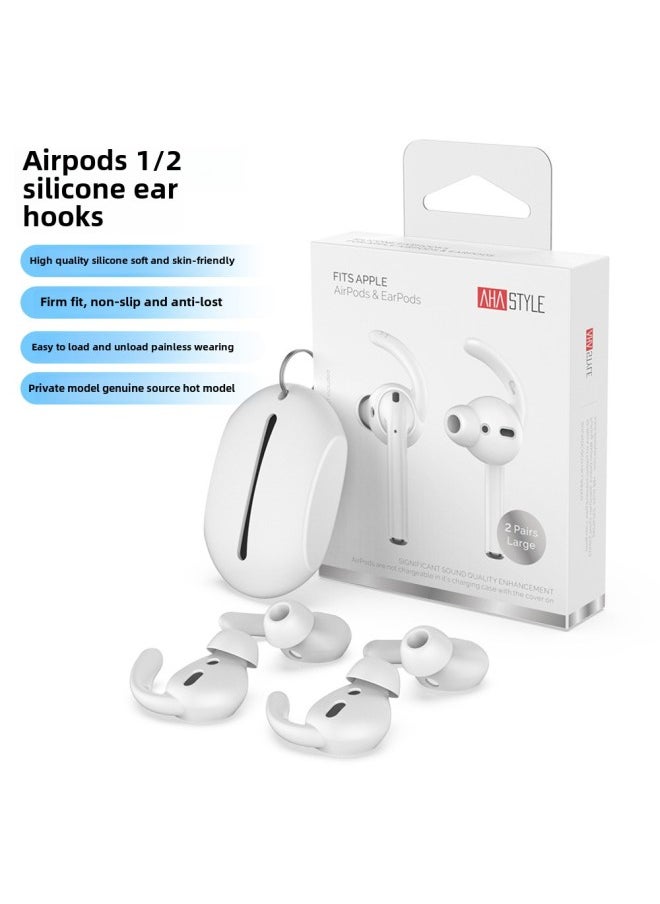 Generic - Suitable For Apple Wireless Bluetooth Headset Silicone Earplugs AirPods1 & 2 In-Ear Anti-dropping Silicone Ear Cap-Specifications:White, Single Pair Bag (1*s) - Image 1
