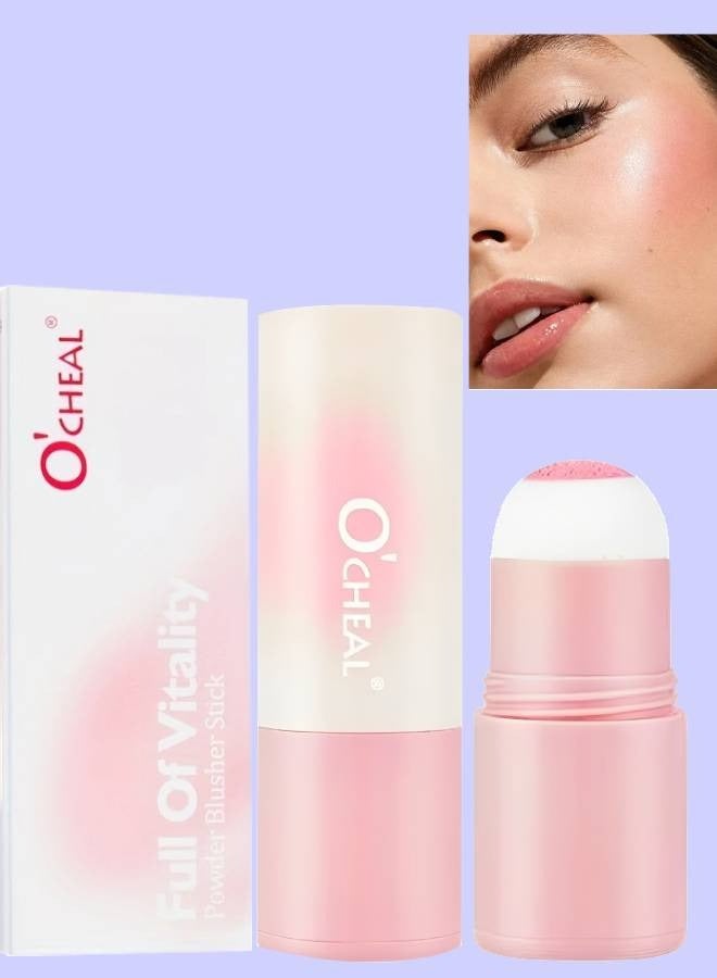 OCHEAL Vitality Air Cushion Blush Stick Sponge Head Face Rouge Contouring Pen Waterproof Natural Look Blush Stick Waterproof Natural Look Blush Stick Soft Face Brightening Contour Shadow Blush Powder 01 - Image 1