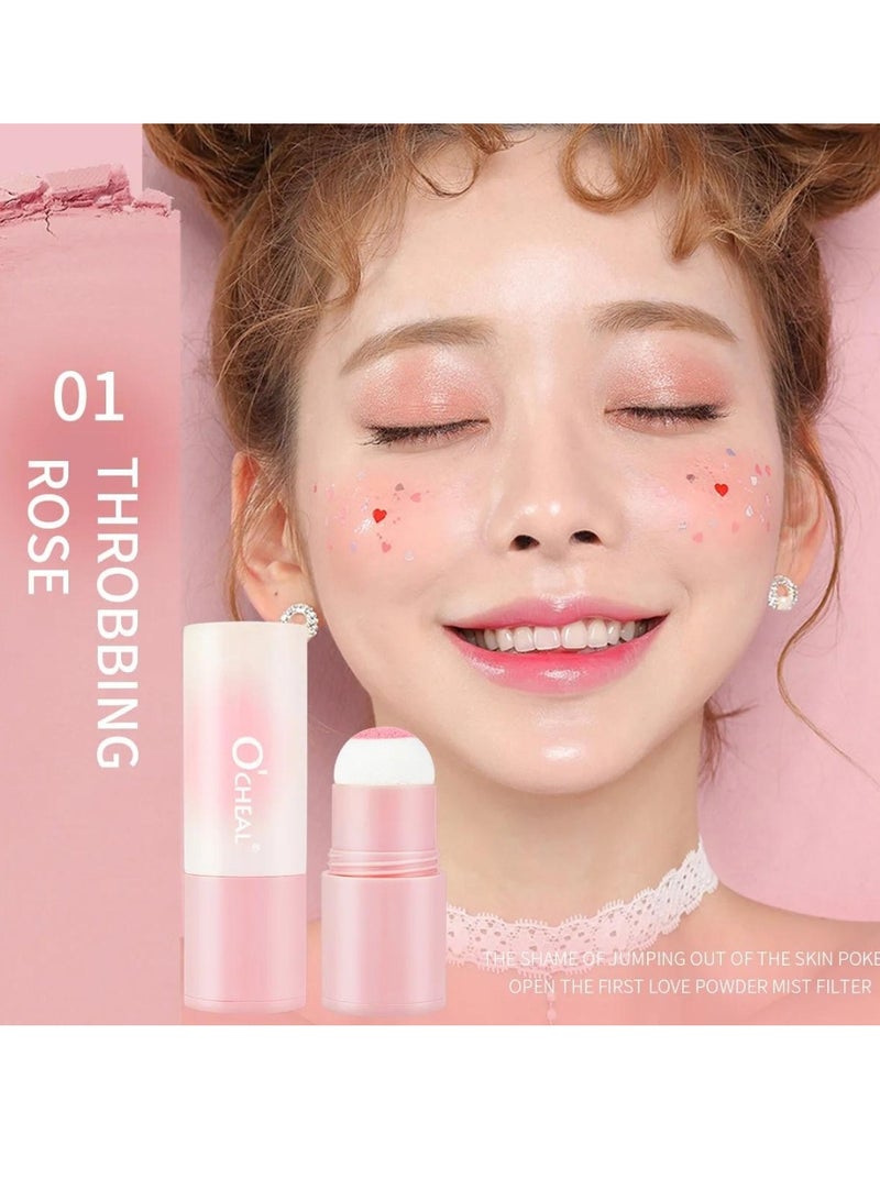 OCHEAL Vitality Air Cushion Blush Stick Sponge Head Face Rouge Contouring Pen Waterproof Natural Look Blush Stick Waterproof Natural Look Blush Stick Soft Face Brightening Contour Shadow Blush Powder 01 - Image 2