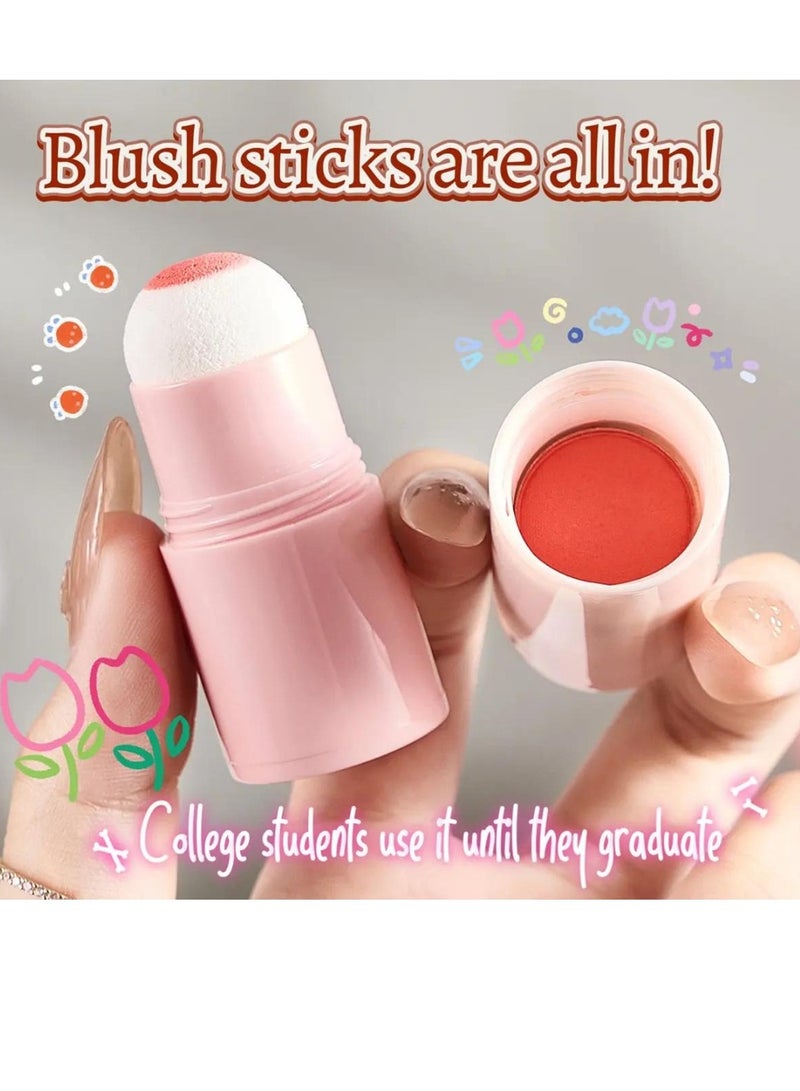 OCHEAL Vitality Air Cushion Blush Stick Sponge Head Face Rouge Contouring Pen Waterproof Natural Look Blush Stick Waterproof Natural Look Blush Stick Soft Face Brightening Contour Shadow Blush Powder 01 - Image 4