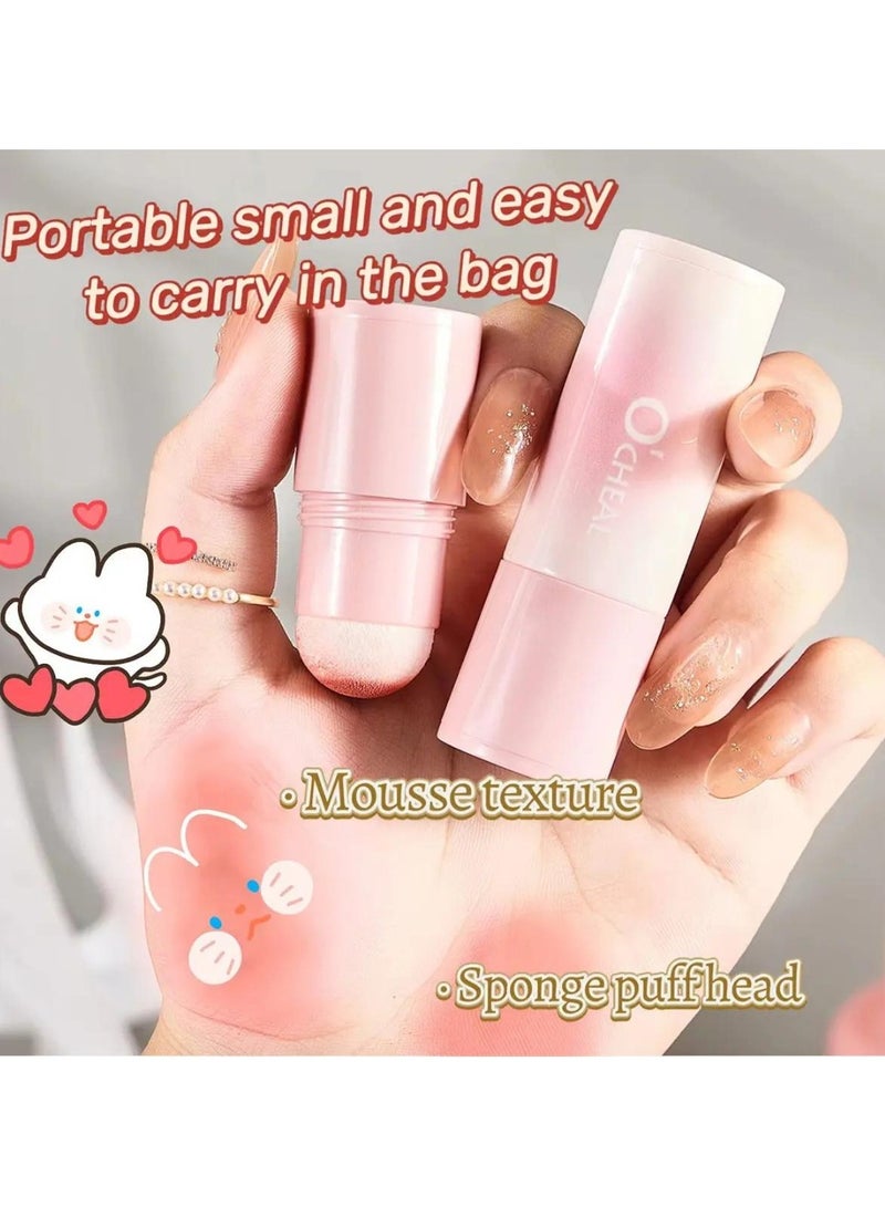 OCHEAL Vitality Air Cushion Blush Stick Sponge Head Face Rouge Contouring Pen Waterproof Natural Look Blush Stick Waterproof Natural Look Blush Stick Soft Face Brightening Contour Shadow Blush Powder 01 - Image 5