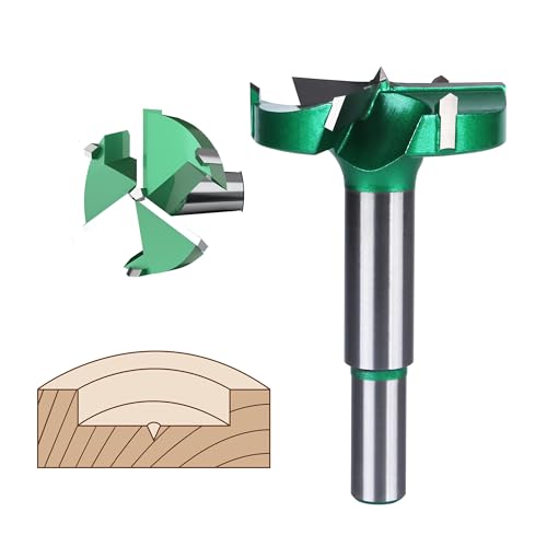 HUHAO Forstner Drill Bits 55mm (2-1/16 inch) Carbide Upgraded Version 3-Cutter Higher Hardness Wood Hole Saw Auger Opener Woodworking Drilling Tool Wood Cutter - Image 1