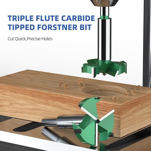 HUHAO Forstner Drill Bits 55mm (2-1/16 inch) Carbide Upgraded Version 3-Cutter Higher Hardness Wood Hole Saw Auger Opener Woodworking Drilling Tool Wood Cutter - Image 4