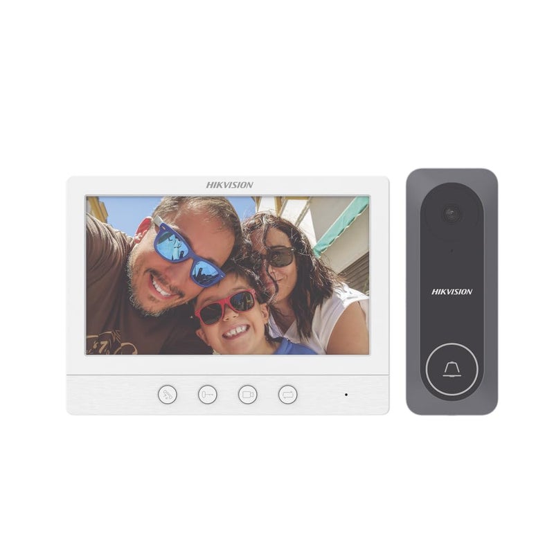 HIKVISION Analog Video Door Phone/Bell with 7" TFT LCD Screen Wired | 1080p HD Resolution | One Touch Call Button | BuiltIn Mic & Loudspeaker| One Touch Unlock | Plug & Play | (DS-KIS212) - Image 5