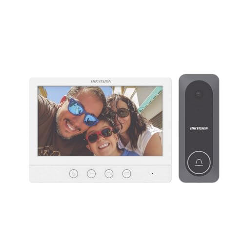 HIKVISION Analog Video Door Phone/Bell with 7" TFT LCD Screen Wired | 1080p HD Resolution | One Touch Call Button | BuiltIn Mic & Loudspeaker| One Touch Unlock | Plug & Play | (DS-KIS212) - Image 1