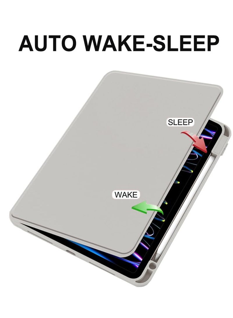 Case for  Honor Pad X8a 11 Inch,Tablet Protective Case  , Acrylic 360 ° Rotating Design, Automatic Wake-up/sleep, Soft Leather,Grey - Image 3