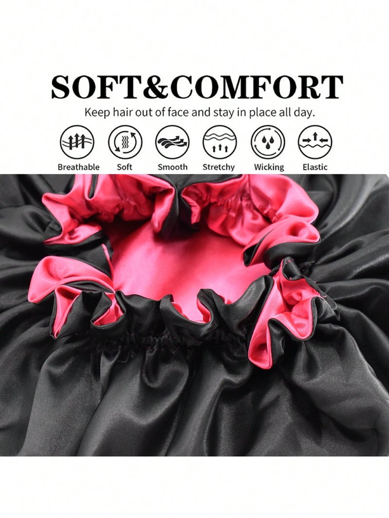 Luxury Satin Hair Bonnet for Women – Moisture Lock Cap for Natural & Curly Hair - Image 5
