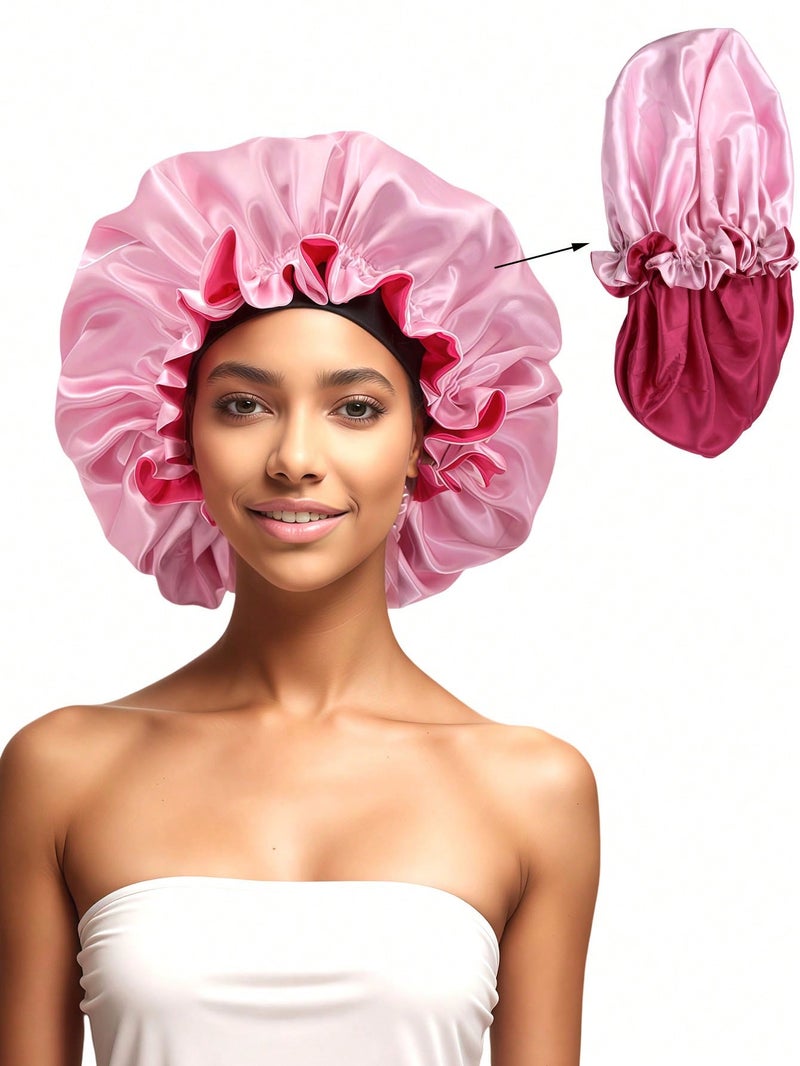 Luxury Satin Hair Bonnet for Women – Moisture Lock Cap for Natural & Curly Hair - Image 2