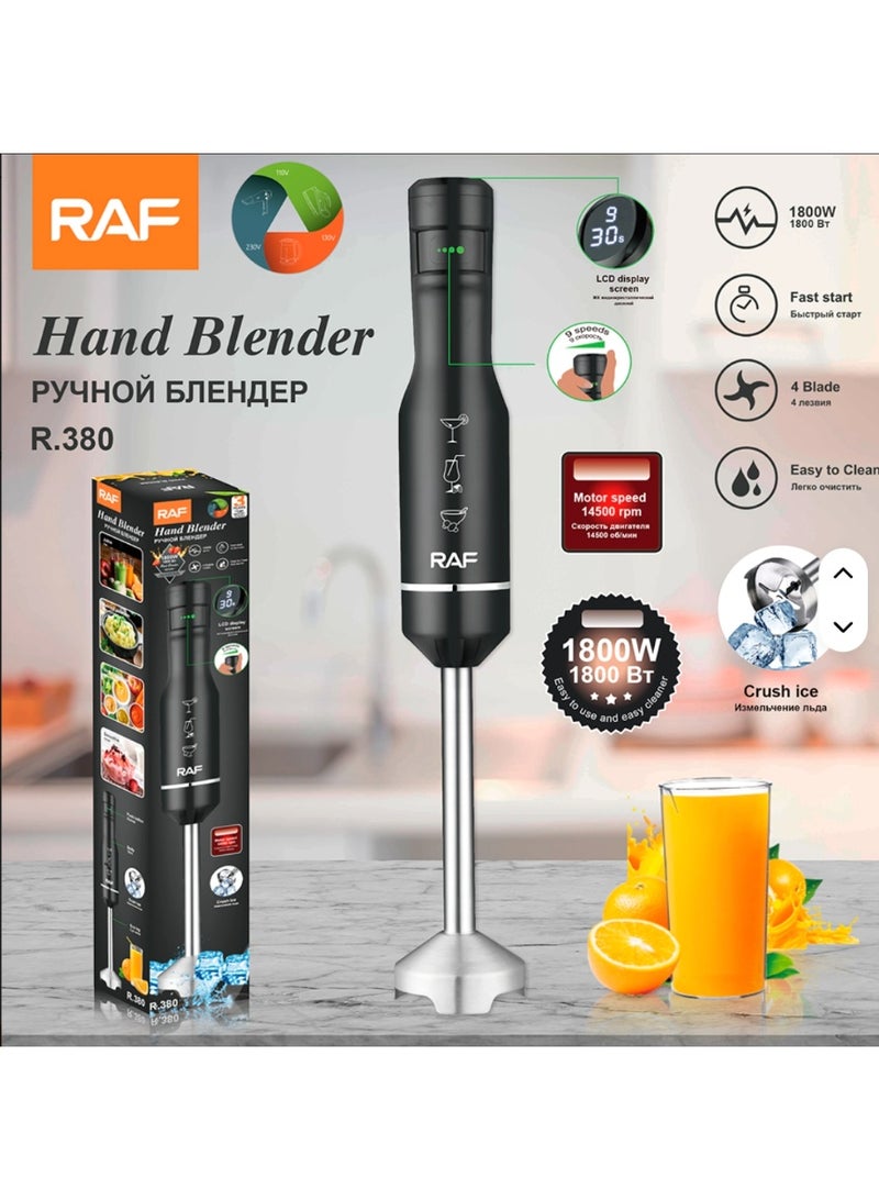 RAF 1800W Hand Blender with Digital Control and 4 Sharp Blades – Model R.380 - Image 1