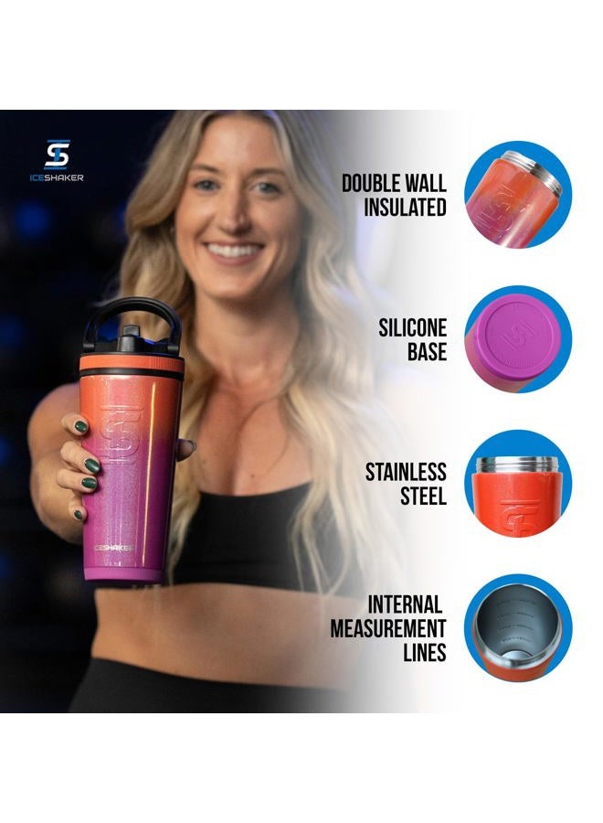 Ice Shaker 26 Oz Shaker Bottle, Stainless Steel Water Bottle and Protein Shaker, As Seen on Shark Tank, Reusable Stainless Steel Water Bottle, Gym Water Bottle, Summer - Image 2