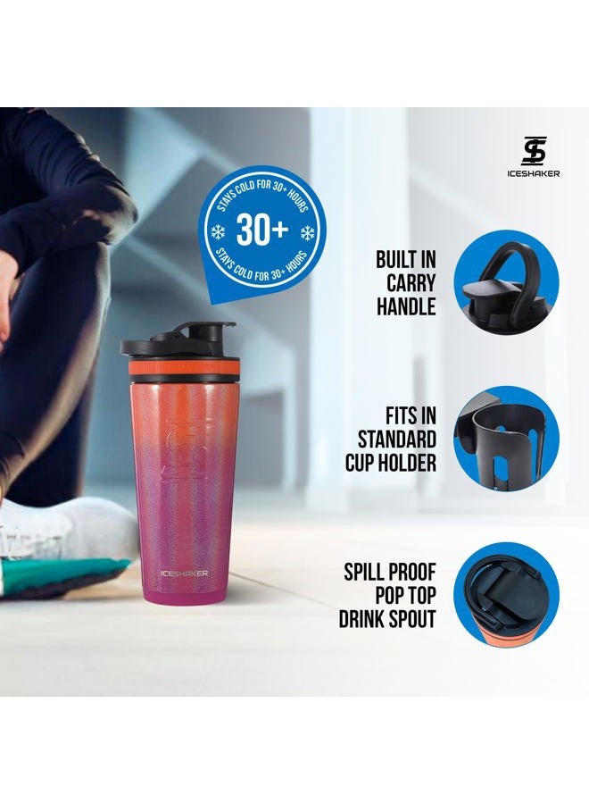 Ice Shaker 26 Oz Shaker Bottle, Stainless Steel Water Bottle and Protein Shaker, As Seen on Shark Tank, Reusable Stainless Steel Water Bottle, Gym Water Bottle, Summer - Image 3