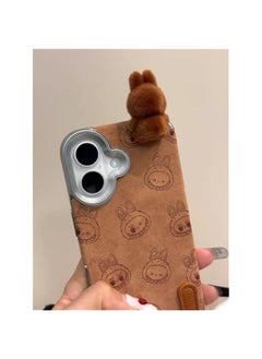 Arabest LABUBU Case for Phone - Mini Plush Three-Dimensional Design with Hanging Strap, Protective Case for All Models, Perfect for Everyday Use and Gift Giving (Brown, iPhone 14 Plus)  - Image 2