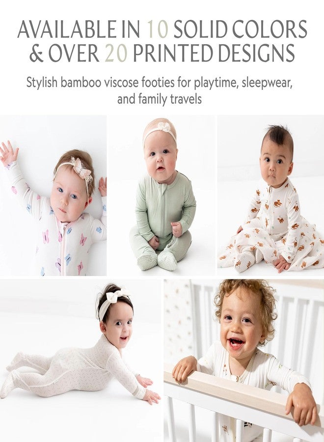 Bamboo Little Soft Baby Footie Pajamas, Baby Clothes, Newborn Sleepers, 95% Viscose and 5% Spandex, Cow, 0-3 Months - Image 5