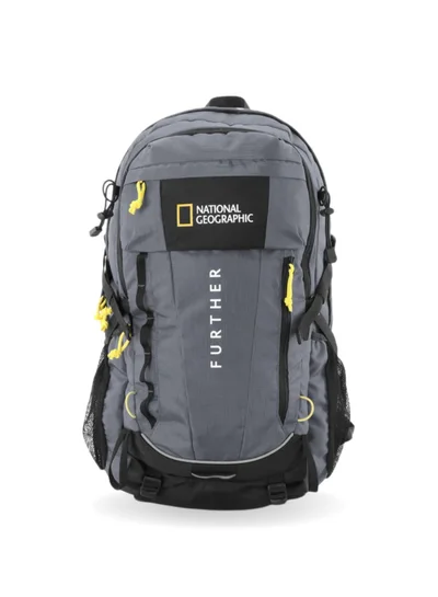 NATIONAL GEOGRAPHIC National Geographic Destination 40L Backpack Grey, Durable Water Resistant Polyester Secure RFID Pocket Lightweight Bag With Raincover, 2 Side Waist Belt Protection For Men Women Trekking Hiking Camping Outdoor Travel