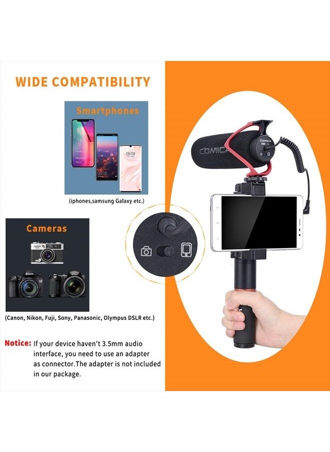 COMICA CVM-V30 LITE Video Microphone,Super-Cardioid Condenser On-Camera Shotgun Microphone for Canon Nikon Sony Panasonic DSLR Cameras,Mic for iPhone Android Smartphone with 3.5mm Jack(Red)  - Image 5