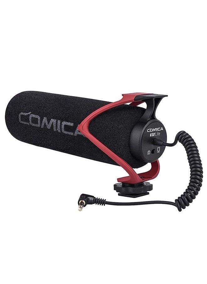 COMICA CVM-V30 LITE Video Microphone,Super-Cardioid Condenser On-Camera Shotgun Microphone for Canon Nikon Sony Panasonic DSLR Cameras,Mic for iPhone Android Smartphone with 3.5mm Jack(Red)  - Image 1