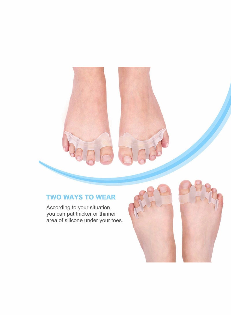 KASTWAVE Toe Separators Gel Silicone Toe Spacers, Hammer Toe Straightener Spreaders, Overlapping Toe Corrector Toe Alignment for Bunion Pain Relief for Women Men Night and Day UseUniversal Size - Image 4