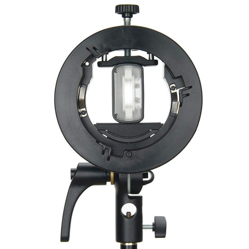 Godox S2 Speedlite Bracket S-Type Bracket Bowens Mount Holder for Godox V1 V1 Pro V100 AD200 AD200 Pro II AD300 Pro AD400 Pro V860II TT685 TT600 TT350, Precise Tilt Control, Umbrella Mount Slot - Image 5