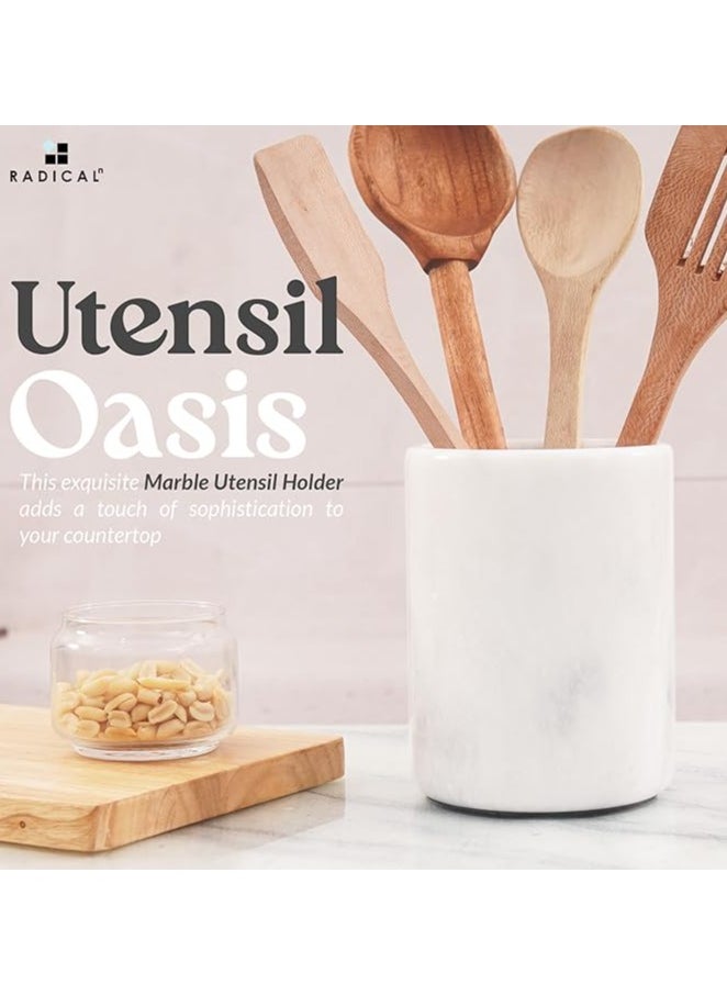 RADICALn RADICALn Handmade Marble White Utensil Holder Kitchen Organizer Home Accessories  - Image 2