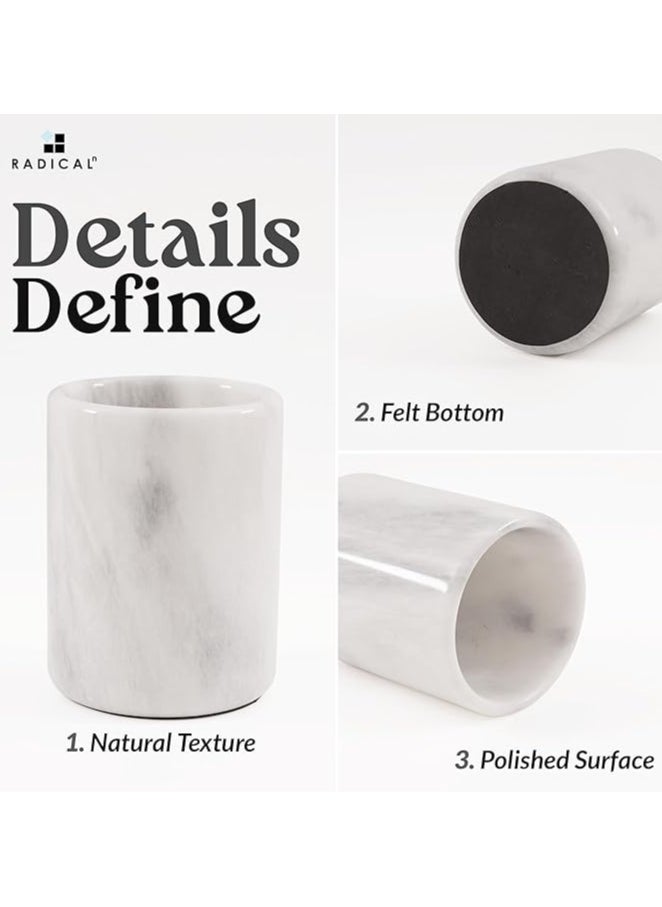 RADICALn RADICALn Handmade Marble White Utensil Holder Kitchen Organizer Home Accessories  - Image 4