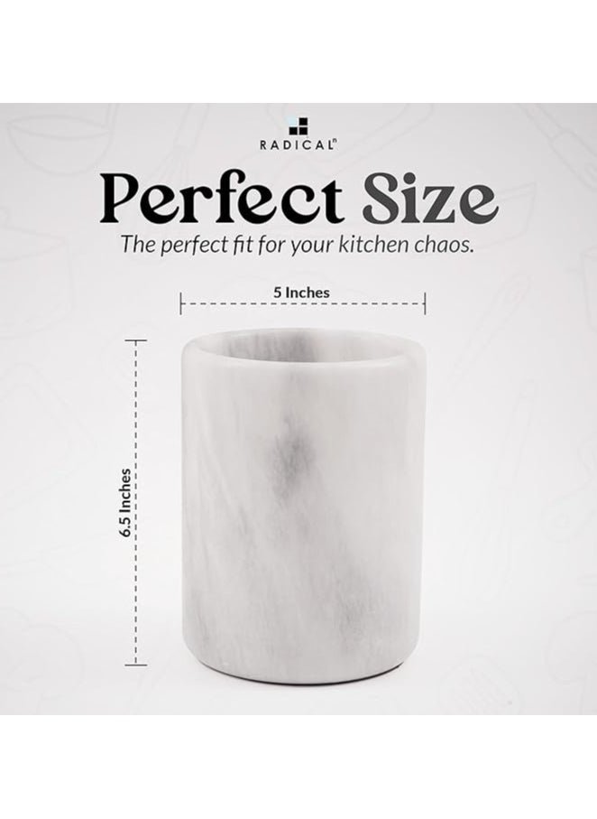 RADICALn - RADICALn Handmade Marble White Utensil Holder Kitchen Organizer Home Accessories - Image 1