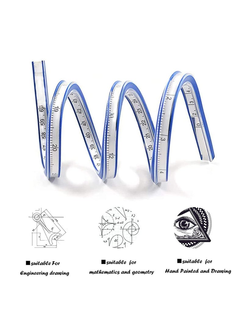Vinyl Curve Ruler, 60cm French Flexible Curve Ruler Flexible - No:Fc-700 - Image 3