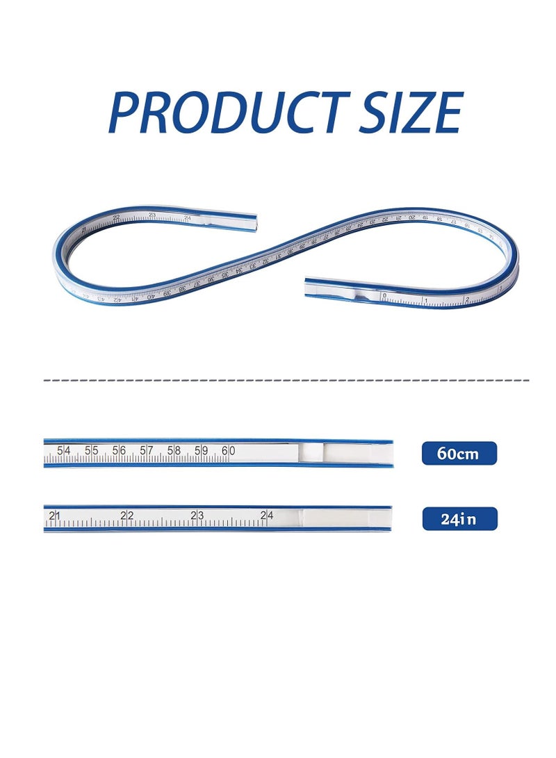Vinyl Curve Ruler, 60cm French Flexible Curve Ruler Flexible - No:Fc-700 - Image 2