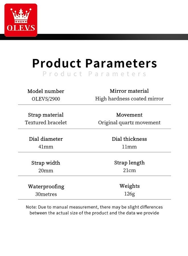 OLEVS Luxury Moon Phase Watch For Men Stainless Steel Waterpoof Luminous Fashion Chronograph Quartz Wrist Watch for Men - Image 3