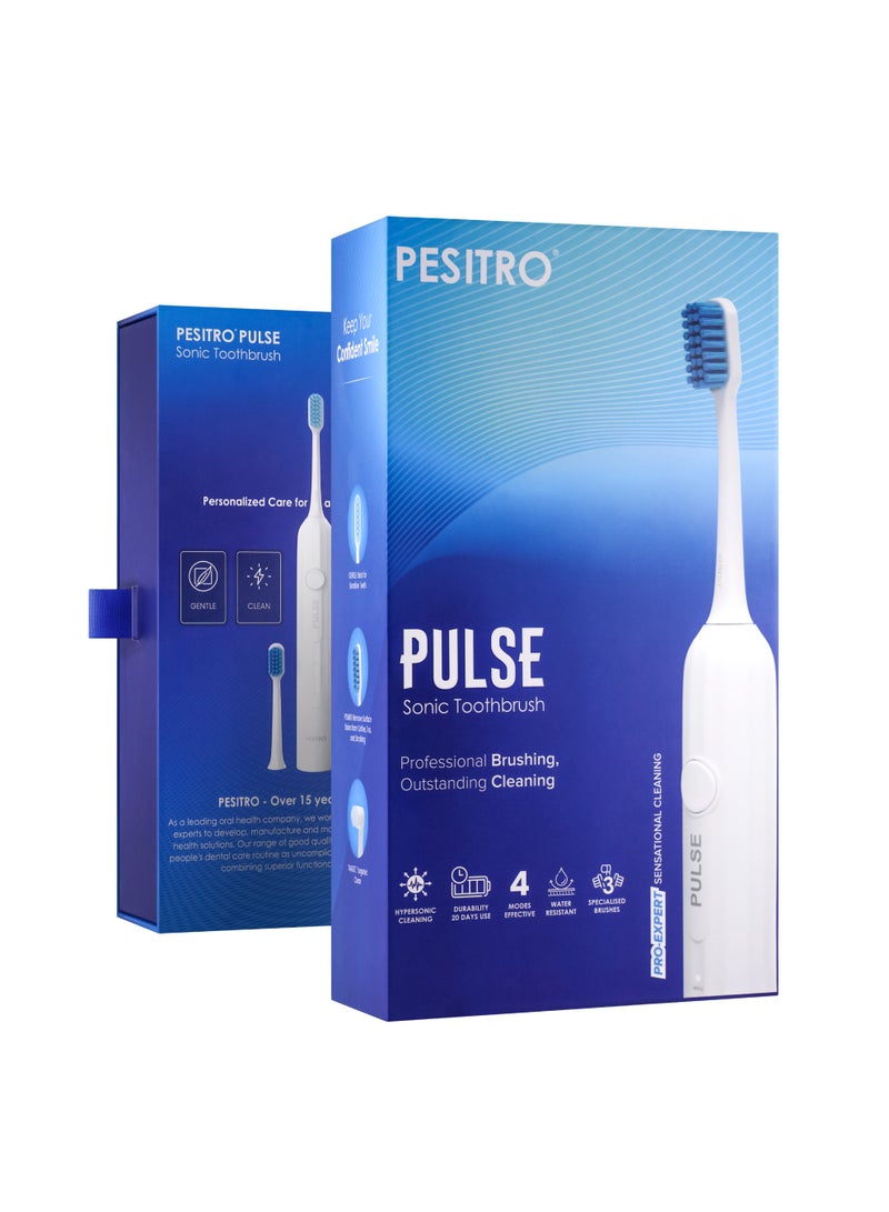 PESITRO PULSE Sonic Electric Toothbrush 44,000–60,000 Sonic Pulses/Min, 4 Cleaning Modes, 3 Brush Heads, USB-C Charging - Image 2