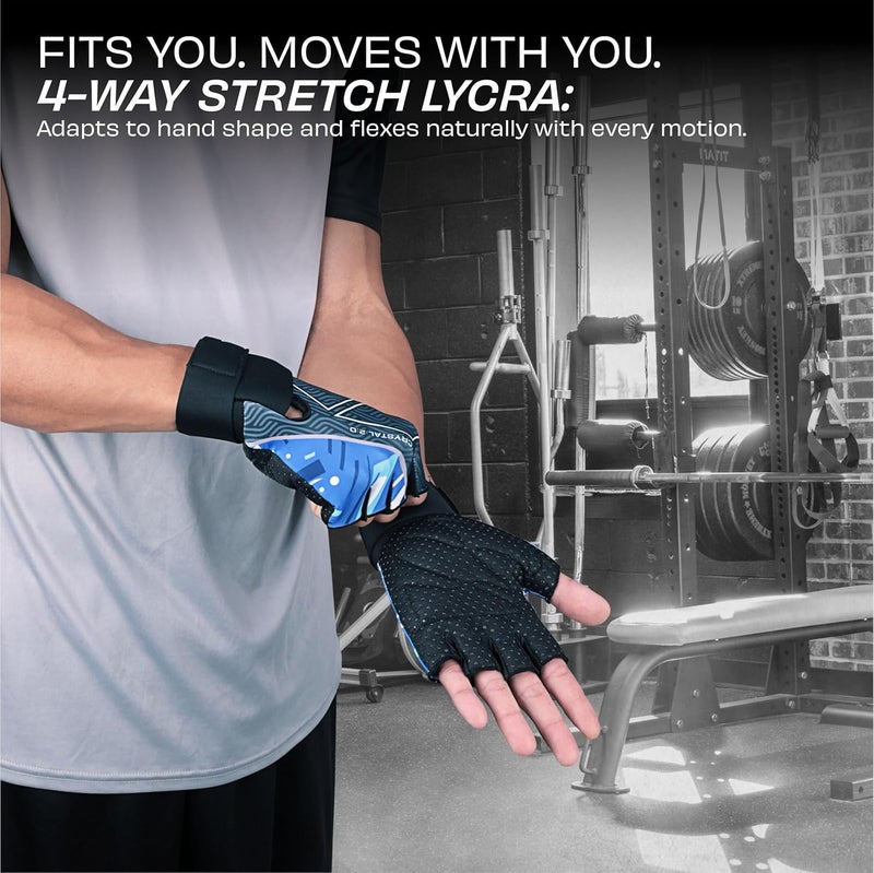 Nivia Crystal 2.0 with Strap Gym Gloves for Men & Women, Anti-Slip PU Palm, Cushioned Padding & Adjustable Wrist Support for Crossfit, Strength Training & Cycling, (Purple Size -Large) - Image 3