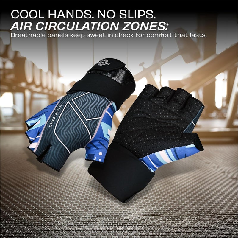 Nivia Crystal 2.0 with Strap Gym Gloves for Men & Women, Anti-Slip PU Palm, Cushioned Padding & Adjustable Wrist Support for Crossfit, Strength Training & Cycling, (Purple Size -Large) - Image 4