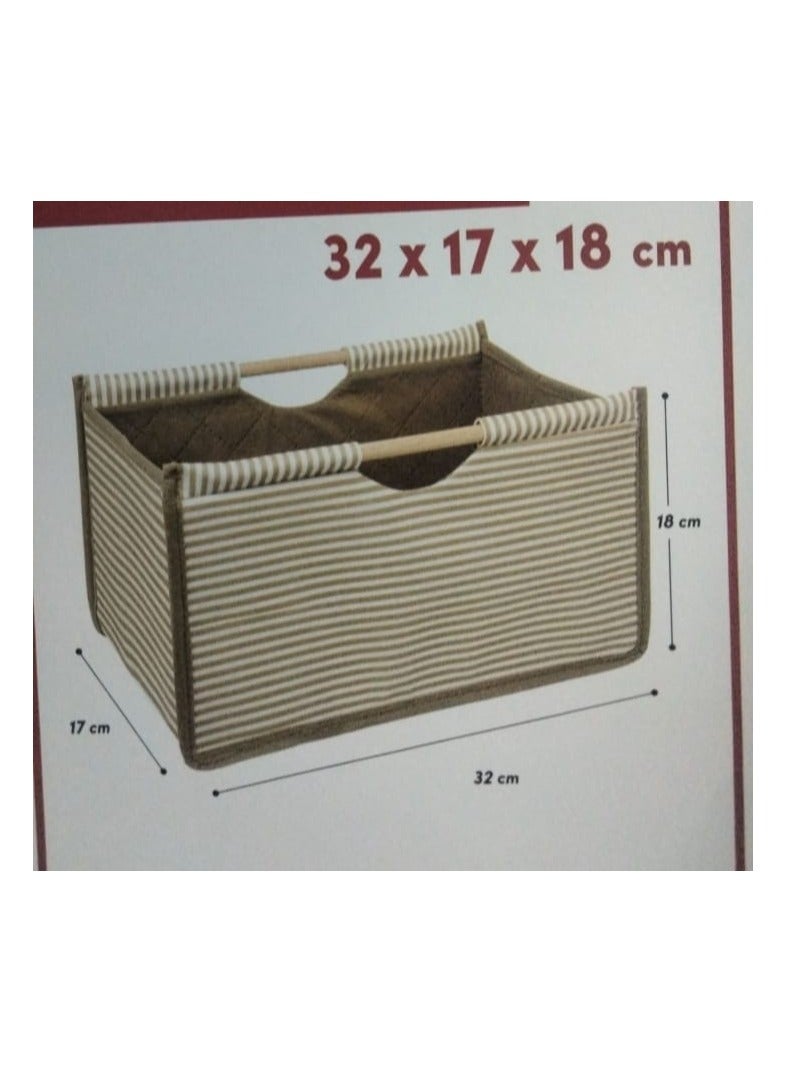 الاس هوم كوليكشن وحدة تخزين بمقابض خشبية مقاس 17X32X18سم - Image 1