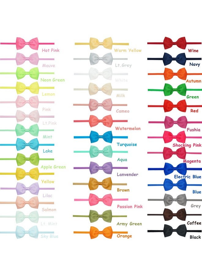CELLOT 40 Colors Baby Bow Headbands 2.75" Hair Bows Super Soft Nylon Headbands For Baby Girls Infants Preemie And Newborn Kids Hair Accessories - Image 2