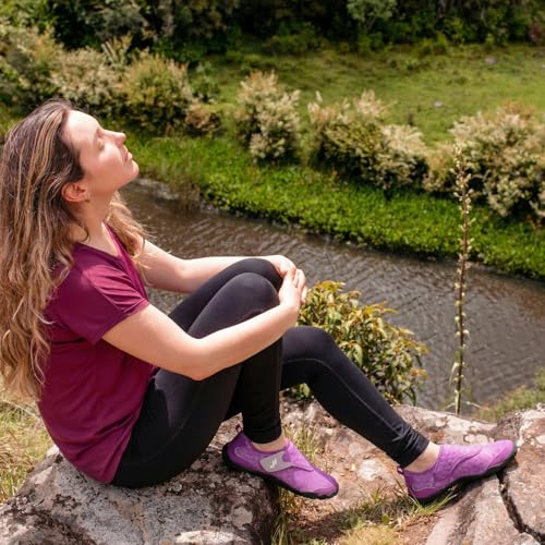 JIASUQI Womens Water Shoes Beach Sandals for Women Barefoot Sand Shoes Aqua Sock Purple - Image 2