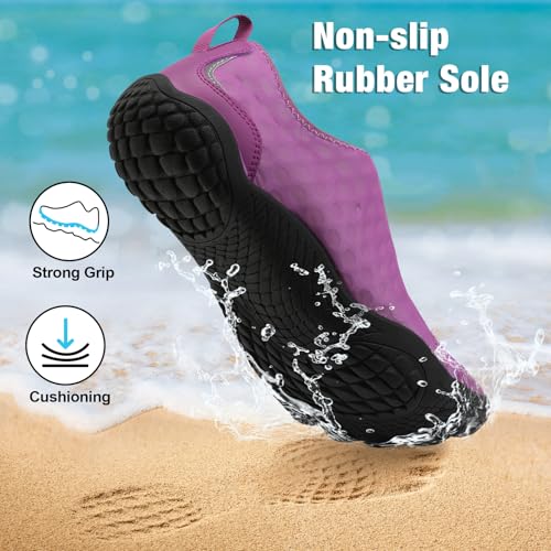 JIASUQI Womens Water Shoes Beach Sandals for Women Barefoot Sand Shoes Aqua Sock Purple - Image 3